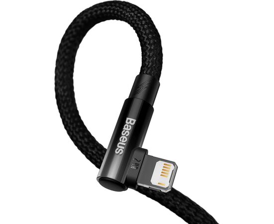 Дата кабель USB 2.0 AM to Lightning 1.0m 2.4A 90° corner black Baseus (CAVP000001), зображення 4 Дата кабель USB 2.0 AM to Lightning 1.0m 2.4A 90° corner black Baseus (CAVP000001), зображення 4