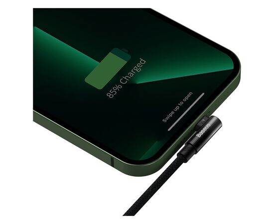 Дата кабель USB 2.0 AM to Lightning 1.0m 2.4A 90° corner black Baseus (CAVP000001), зображення 6 Дата кабель USB 2.0 AM to Lightning 1.0m 2.4A 90° corner black Baseus (CAVP000001), зображення 6