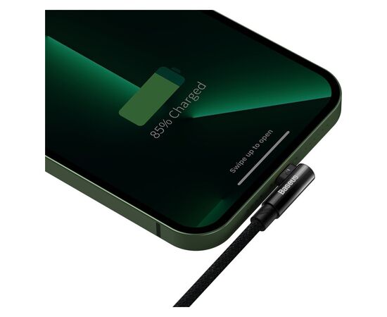 Дата кабель USB 2.0 AM to Lightning 2.0m 2.4A 90° corner black Baseus (CAVP000101), зображення 6 Дата кабель USB 2.0 AM to Lightning 2.0m 2.4A 90° corner black Baseus (CAVP000101), зображення 6