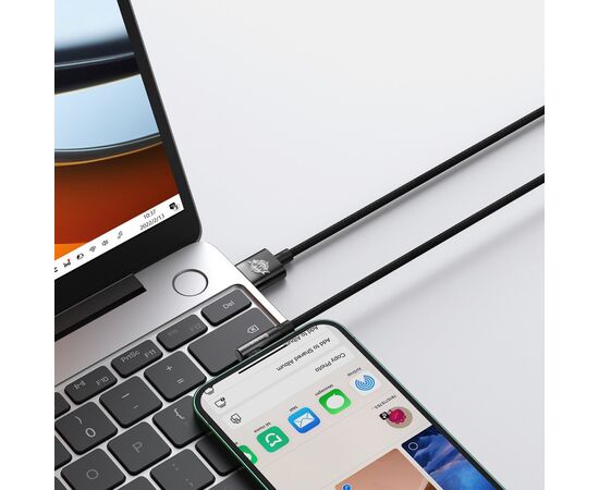 Дата кабель USB 2.0 AM to Lightning 2.0m 2.4A 90° corner black Baseus (CAVP000101), зображення 8 Дата кабель USB 2.0 AM to Lightning 2.0m 2.4A 90° corner black Baseus (CAVP000101), зображення 8
