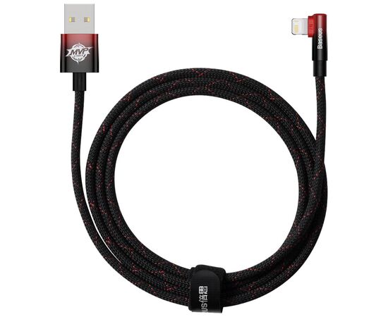 Дата кабель USB 2.0 AM to Lightning 2.0m 2.4A 90° corner black/red Baseus (CAVP000120) Дата кабель USB 2.0 AM to Lightning 2.0m 2.4A 90° corner black/red Baseus (CAVP000120)