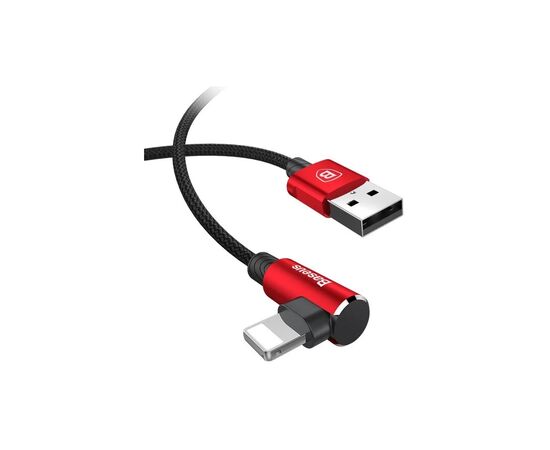 Дата кабель USB 2.0 AM to Lightning 2.0m 1.5A 90° corner red Baseus (CALMVP-A09), изображение 4