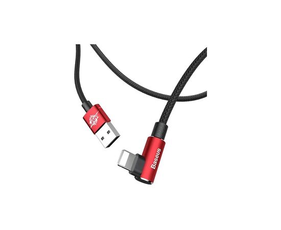 Дата кабель USB 2.0 AM to Lightning 2.0m 1.5A 90° corner red Baseus (CALMVP-A09), изображение 5