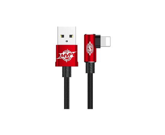 Дата кабель USB 2.0 AM to Lightning 2.0m 1.5A 90° corner red Baseus (CALMVP-A09)