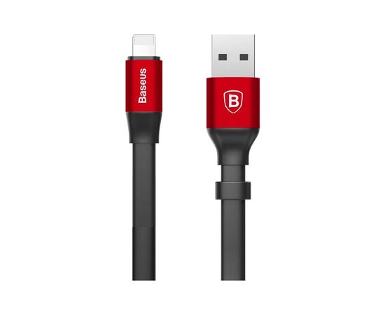 Дата кабель USB 2.0 AM to Lightning 0.23m 2A black/red Baseus (CALMBJ-B91), изображение 2