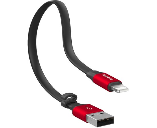 Дата кабель USB 2.0 AM to Lightning 0.23m 2A black/red Baseus (CALMBJ-B91), изображение 4