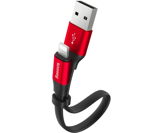 Дата кабель USB 2.0 AM to Lightning 0.23m 2A black/red Baseus (CALMBJ-B91)
