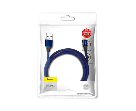 Дата кабель USB 2.0 AM to Lightning 1.8m navy blue Baseus (CALYW-A13), зображення 2 Дата кабель USB 2.0 AM to Lightning 1.8m navy blue Baseus (CALYW-A13), зображення 2
