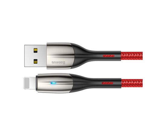 Дата кабель USB 2.0 AM to Lightning 2.0m 2.4A red Baseus (CALSP-C09), изображение 2