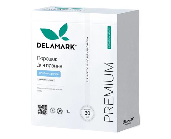Стиральный порошок DeLaMark Premium Line White с эффектом кондиционера 1 кг (4820152330956) Стиральный порошок DeLaMark Premium Line White с эффектом кондиционера 1 кг (4820152330956)