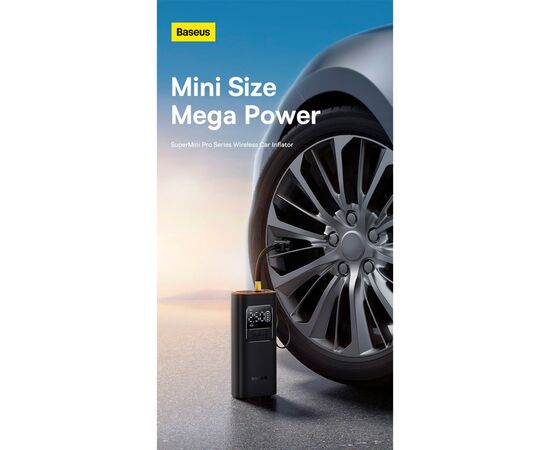 Автомобільний компресор Baseus SuperMini Pro Series Wireless Car Inflator Cluster Blac (C11159300111-00), зображення 8 Автомобільний компресор Baseus SuperMini Pro Series Wireless Car Inflator Cluster Blac (C11159300111-00), зображення 8