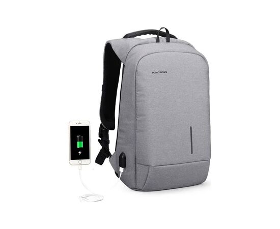 Рюкзак для ноутбука Kingsons 17" laptop backpack Light Grey (KS3149W-D17L), изображение 3 Рюкзак для ноутбука Kingsons 17" laptop backpack Light Grey (KS3149W-D17L), изображение 3