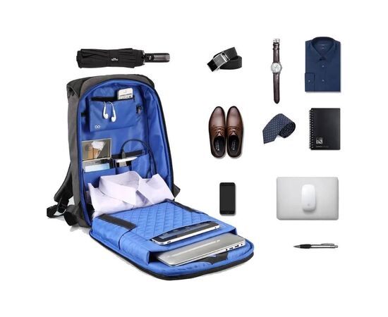 Рюкзак для ноутбука Kingsons 17" laptop backpack Light Grey (KS3149W-D17L), изображение 5 Рюкзак для ноутбука Kingsons 17" laptop backpack Light Grey (KS3149W-D17L), изображение 5