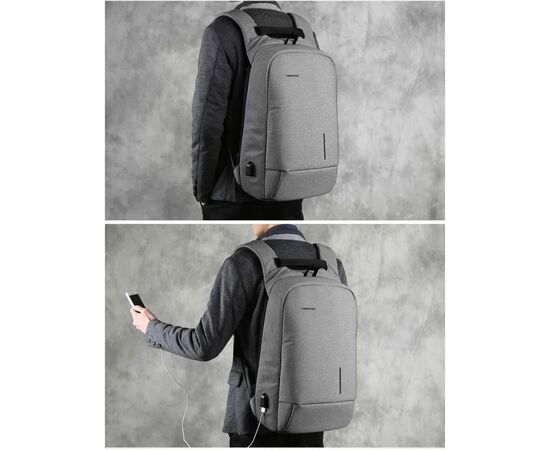 Рюкзак для ноутбука Kingsons 17" laptop backpack Light Grey (KS3149W-D17L), изображение 7 Рюкзак для ноутбука Kingsons 17" laptop backpack Light Grey (KS3149W-D17L), изображение 7