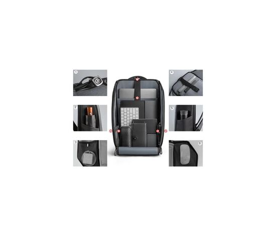 Рюкзак для ноутбука Kingsons 15.6" laptop backpack Dark Grey (KS3203W-B), изображение 8 Рюкзак для ноутбука Kingsons 15.6" laptop backpack Dark Grey (KS3203W-B), изображение 8
