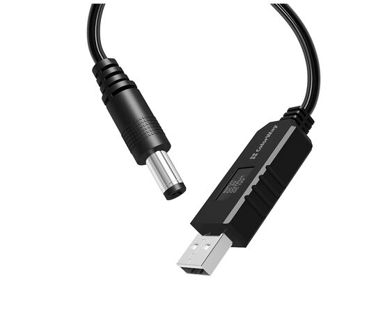 Кабель питания USB to DC 5.5x2.5mm 12V 1.0m black ColorWay (CW-CBUD067-BK), изображение 6 Кабель питания USB to DC 5.5x2.5mm 12V 1.0m black ColorWay (CW-CBUD067-BK), изображение 6