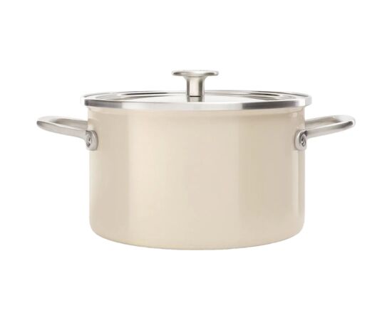 Кастрюля KitchenAid Steel Core 24 см 6 л мигдалевий крем (CC003269-001), изображение 2 Кастрюля KitchenAid Steel Core 24 см 6 л мигдалевий крем (CC003269-001), изображение 2
