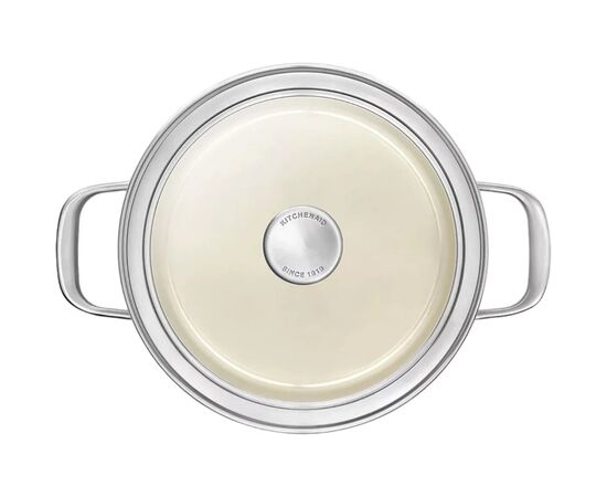 Кастрюля KitchenAid Steel Core 24 см 6 л мигдалевий крем (CC003269-001), изображение 3 Кастрюля KitchenAid Steel Core 24 см 6 л мигдалевий крем (CC003269-001), изображение 3