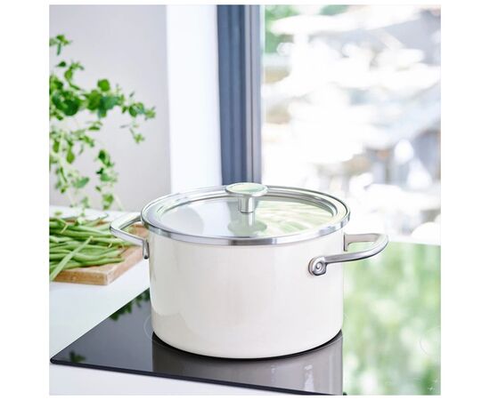 Кастрюля KitchenAid Steel Core 24 см 6 л мигдалевий крем (CC003269-001), изображение 6 Кастрюля KitchenAid Steel Core 24 см 6 л мигдалевий крем (CC003269-001), изображение 6