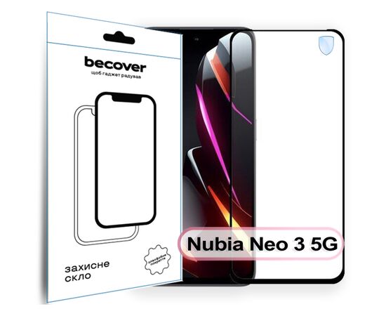 Стекло защитное BeCover Nubia Neo 3 5G Black (713883) Стекло защитное BeCover Nubia Neo 3 5G Black (713883)