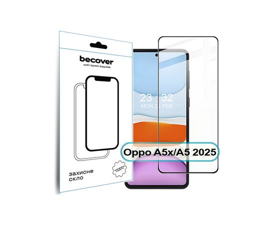 Стекло защитное BeCover Oppo A5x / A5 2025 (4G/5G) Black (713931) Стекло защитное BeCover Oppo A5x / A5 2025 (4G/5G) Black (713931)
