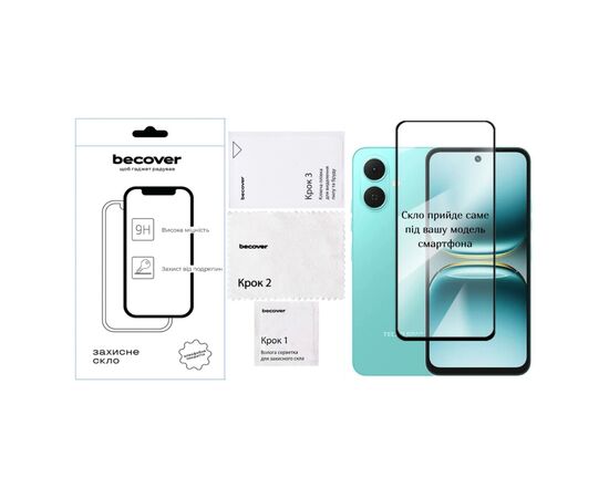 Стекло защитное BeCover Tecno Spark Go 2 (KM4) Black (714369), изображение 2 Стекло защитное BeCover Tecno Spark Go 2 (KM4) Black (714369), изображение 2