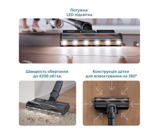 Пылесос Philips безпровідний Aqua Plus, 7000 Series, конт пил -0.6л, автон. робота д (XC7055/01), изображение 9 Пылесос Philips безпровідний Aqua Plus, 7000 Series, конт пил -0.6л, автон. робота д (XC7055/01), изображение 9