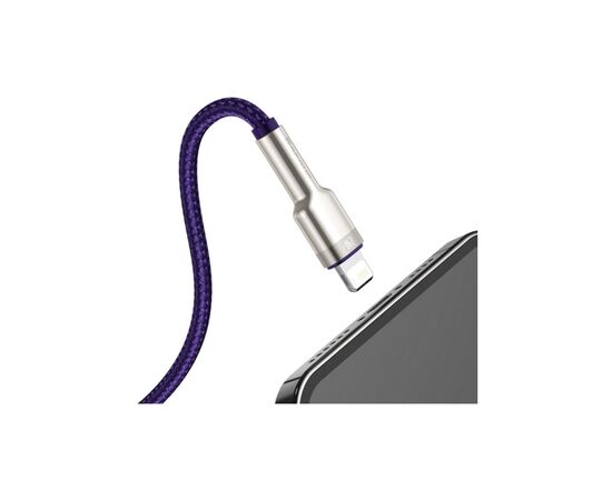 Дата кабель USB 2.0 AM to Lightning 2.0m 2.4A metal purple Baseus (CALJK-B05), изображение 3