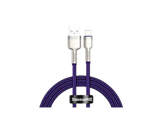 Дата кабель USB 2.0 AM to Lightning 2.0m 2.4A metal purple Baseus (CALJK-B05)