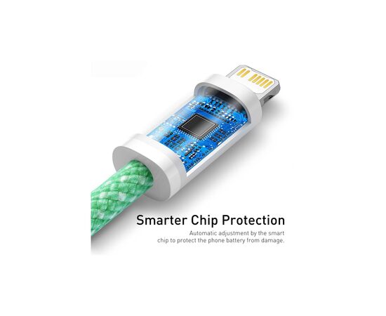 Дата кабель USB-C to Lightning 2.0m 20W green Baseus (CALD000106), зображення 6 Дата кабель USB-C to Lightning 2.0m 20W green Baseus (CALD000106), зображення 6