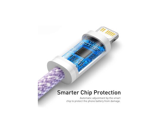 Дата кабель USB-C to Lightning 2.0m 20W purple Baseus (CALD000105), зображення 6 Дата кабель USB-C to Lightning 2.0m 20W purple Baseus (CALD000105), зображення 6