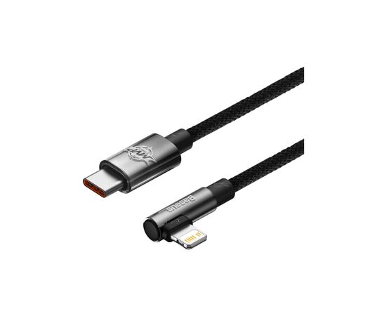 Дата кабель USB-C to Lightning 1.0m 20W 90° corner black Baseus (CAVP000201), зображення 3 Дата кабель USB-C to Lightning 1.0m 20W 90° corner black Baseus (CAVP000201), зображення 3