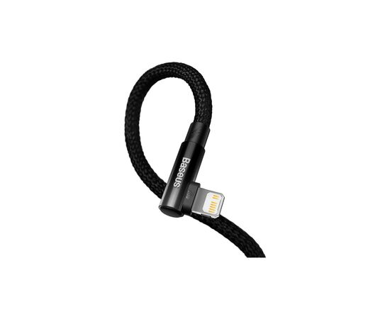 Дата кабель USB-C to Lightning 1.0m 20W 90° corner black Baseus (CAVP000201), зображення 4 Дата кабель USB-C to Lightning 1.0m 20W 90° corner black Baseus (CAVP000201), зображення 4