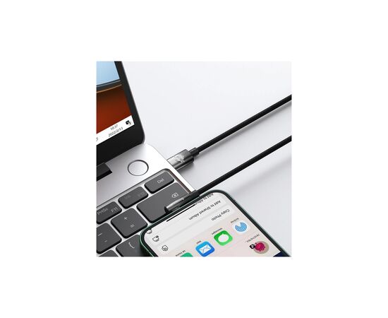 Дата кабель USB-C to Lightning 1.0m 20W 90° corner black Baseus (CAVP000201), зображення 6 Дата кабель USB-C to Lightning 1.0m 20W 90° corner black Baseus (CAVP000201), зображення 6