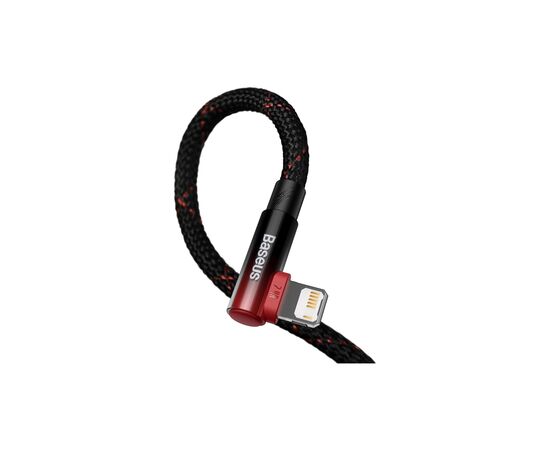 Дата кабель USB 2.0 AM to Lightning 1.0m 2.4A 90° corner black/red Baseus (CAVP000020), зображення 4 Дата кабель USB 2.0 AM to Lightning 1.0m 2.4A 90° corner black/red Baseus (CAVP000020), зображення 4