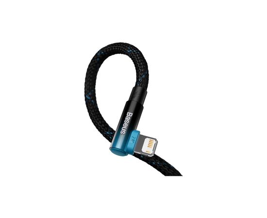 Дата кабель USB 2.0 AM to Lightning 2.0m 2.4A 90° corner black/blue Baseus (CAVP000121), зображення 4 Дата кабель USB 2.0 AM to Lightning 2.0m 2.4A 90° corner black/blue Baseus (CAVP000121), зображення 4
