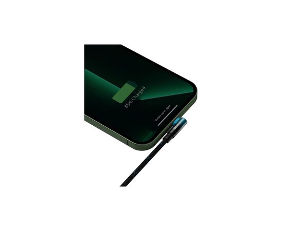 Дата кабель USB 2.0 AM to Lightning 2.0m 2.4A 90° corner black/blue Baseus (CAVP000121), зображення 5 Дата кабель USB 2.0 AM to Lightning 2.0m 2.4A 90° corner black/blue Baseus (CAVP000121), зображення 5