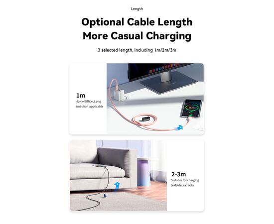 Дата кабель USB 2.0 AM to USB-C 2.0m 100W black Essager (EXC7A-WLA01-P), изображение 8 Дата кабель USB 2.0 AM to USB-C 2.0m 100W black Essager (EXC7A-WLA01-P), изображение 8