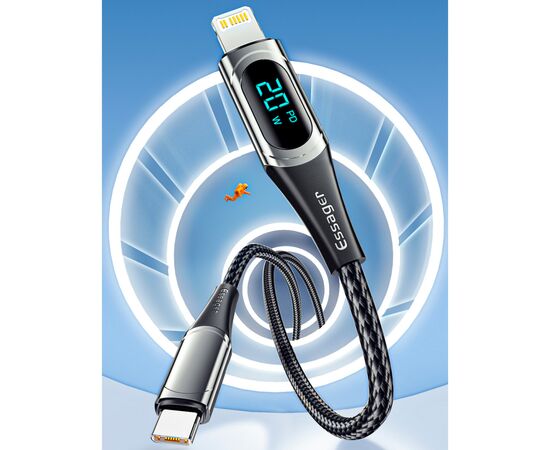 Дата кабель USB-C to Lightning 1.0m 20W Digital Display black Essager (EXCTL-YD01), изображение 9 Дата кабель USB-C to Lightning 1.0m 20W Digital Display black Essager (EXCTL-YD01), изображение 9