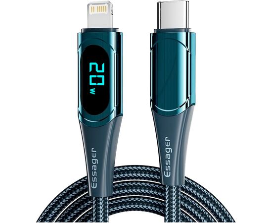 Дата кабель USB-C to Lightning 1.0m 20W Digital Display blue Essager (EXCTL-YD03) Дата кабель USB-C to Lightning 1.0m 20W Digital Display blue Essager (EXCTL-YD03)