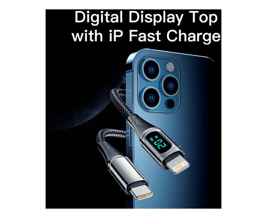 Дата кабель USB-C to Lightning 2.0m 20W Digital Display black Essager (EXCTL-YDA01), изображение 8 Дата кабель USB-C to Lightning 2.0m 20W Digital Display black Essager (EXCTL-YDA01), изображение 8