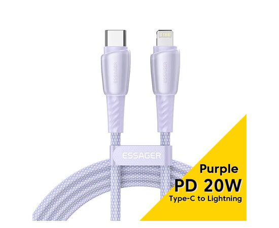 Дата кабель USB-C to Lightning 1.0m 3A purple Essager (EXCTL-CH05) Дата кабель USB-C to Lightning 1.0m 3A purple Essager (EXCTL-CH05)