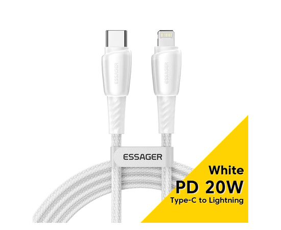 Дата кабель USB-C to Lightning 3.0m 3A white Essager (EXCTL-CHC02) Дата кабель USB-C to Lightning 3.0m 3A white Essager (EXCTL-CHC02)