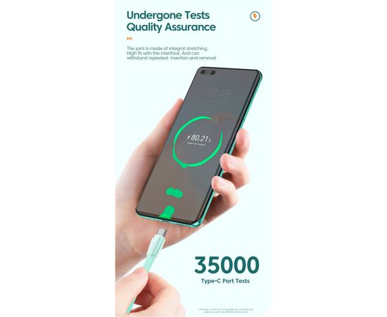 Дата кабель USB 2.0 AM to USB-C 1.0m 100W green Essager (EXCT1-CH06), изображение 7 Дата кабель USB 2.0 AM to USB-C 1.0m 100W green Essager (EXCT1-CH06), изображение 7