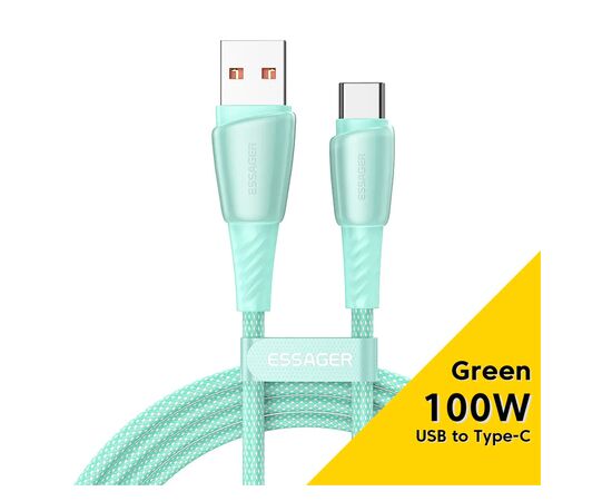 Дата кабель USB 2.0 AM to USB-C 1.0m 100W green Essager (EXCT1-CH06) Дата кабель USB 2.0 AM to USB-C 1.0m 100W green Essager (EXCT1-CH06)
