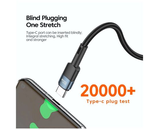 Дата кабель USB-C to USB-C 1.0m 100W blue Essager (EXCTT1-XC03), изображение 4 Дата кабель USB-C to USB-C 1.0m 100W blue Essager (EXCTT1-XC03), изображение 4