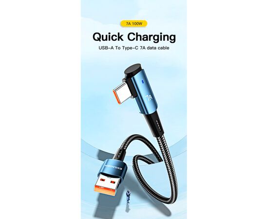 Дата кабель USB 2.0 AM to USB-C 1.0m 100W black Essager (EXCWT7A-CG01-P), изображение 2 Дата кабель USB 2.0 AM to USB-C 1.0m 100W black Essager (EXCWT7A-CG01-P), изображение 2