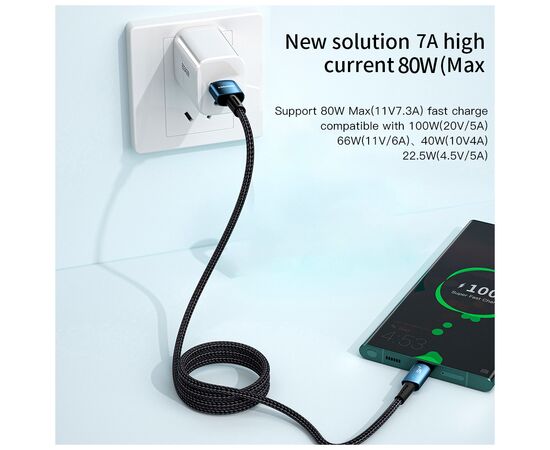Дата кабель USB 2.0 AM to USB-C 1.0m 100W black Essager (EXC7A-CG01-P), изображение 5 Дата кабель USB 2.0 AM to USB-C 1.0m 100W black Essager (EXC7A-CG01-P), изображение 5