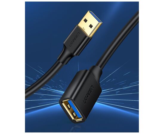 Дата кабель USB 3.0 AM/AF 0.5m US129 black Ugreen (30125), изображение 5 Дата кабель USB 3.0 AM/AF 0.5m US129 black Ugreen (30125), изображение 5