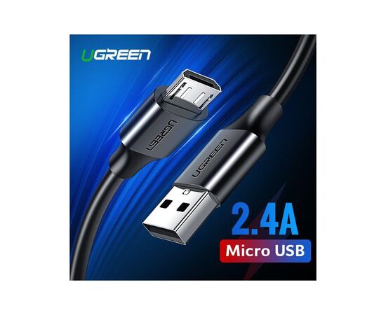 Дата кабель USB 2.0 AM to Micro 5P 3.0m 2A US289 black Ugreen (60827), изображение 2 Дата кабель USB 2.0 AM to Micro 5P 3.0m 2A US289 black Ugreen (60827), изображение 2